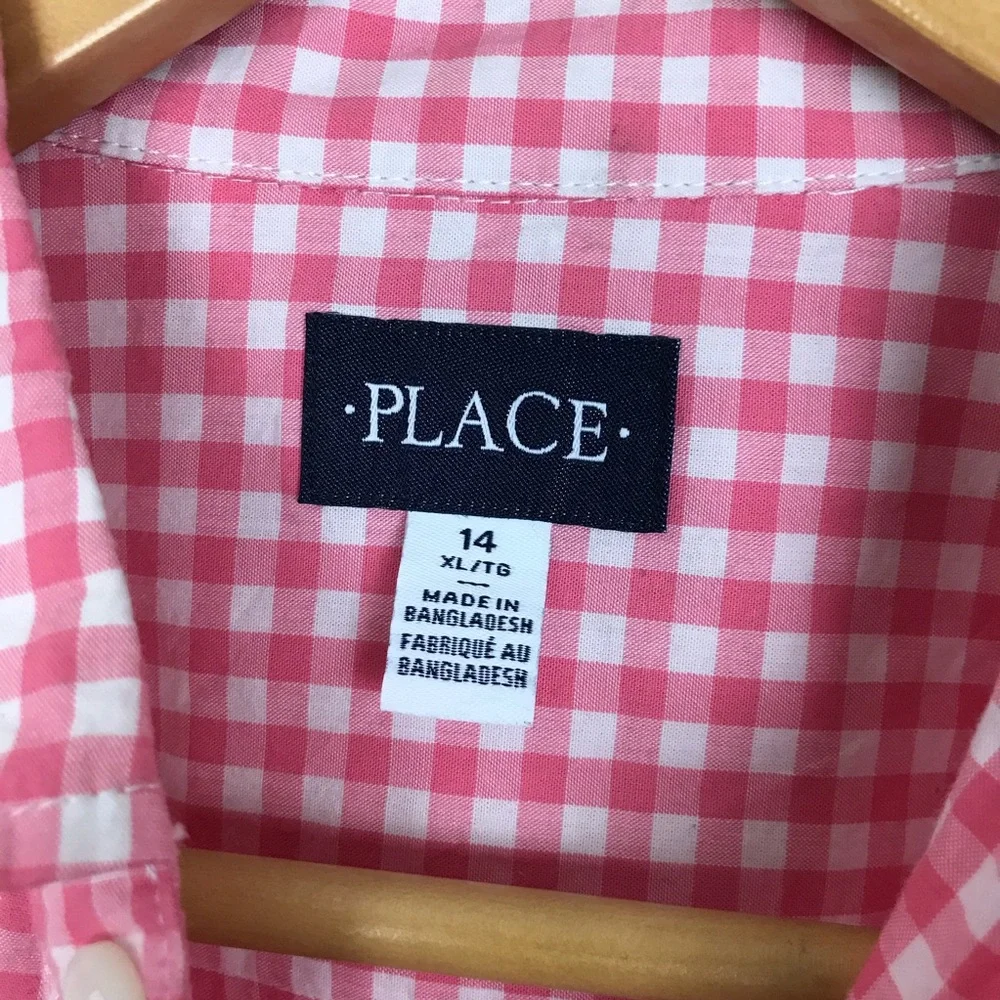 the children’s place : size : Girl’s 14 : barbiecore button up plaid flannel